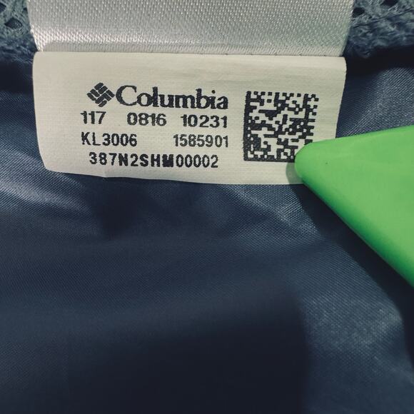 Columbia Blue Windbreaker Women’s Large Lightweight Rain Jacket Hooded Full Zip - Picture 9 of 9